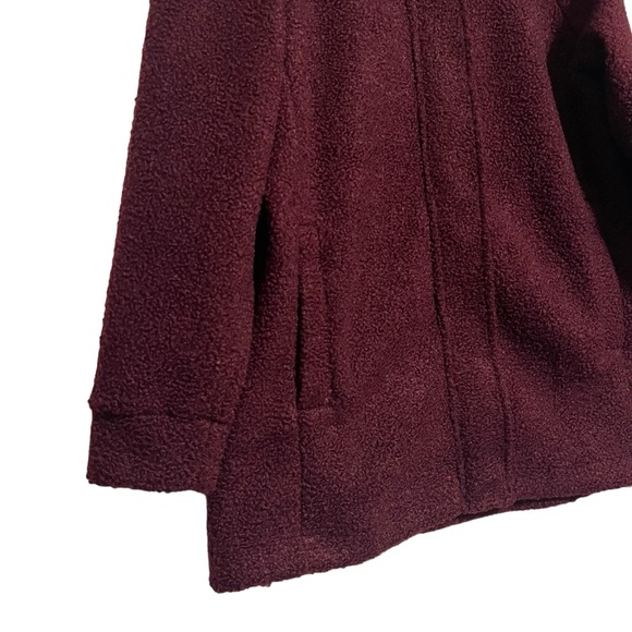 LANDS' END Womens Burgundy Teddy Coat Size Large (14-16) - Picture 3 of 12